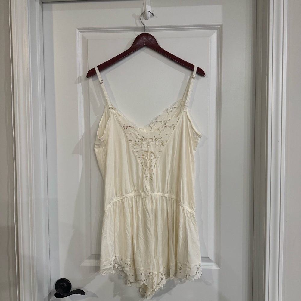 Eberjey Naya Lace Romper PJ Pajamas in Ivory - Picture 6 of 8